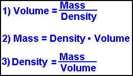 density of liquids formula